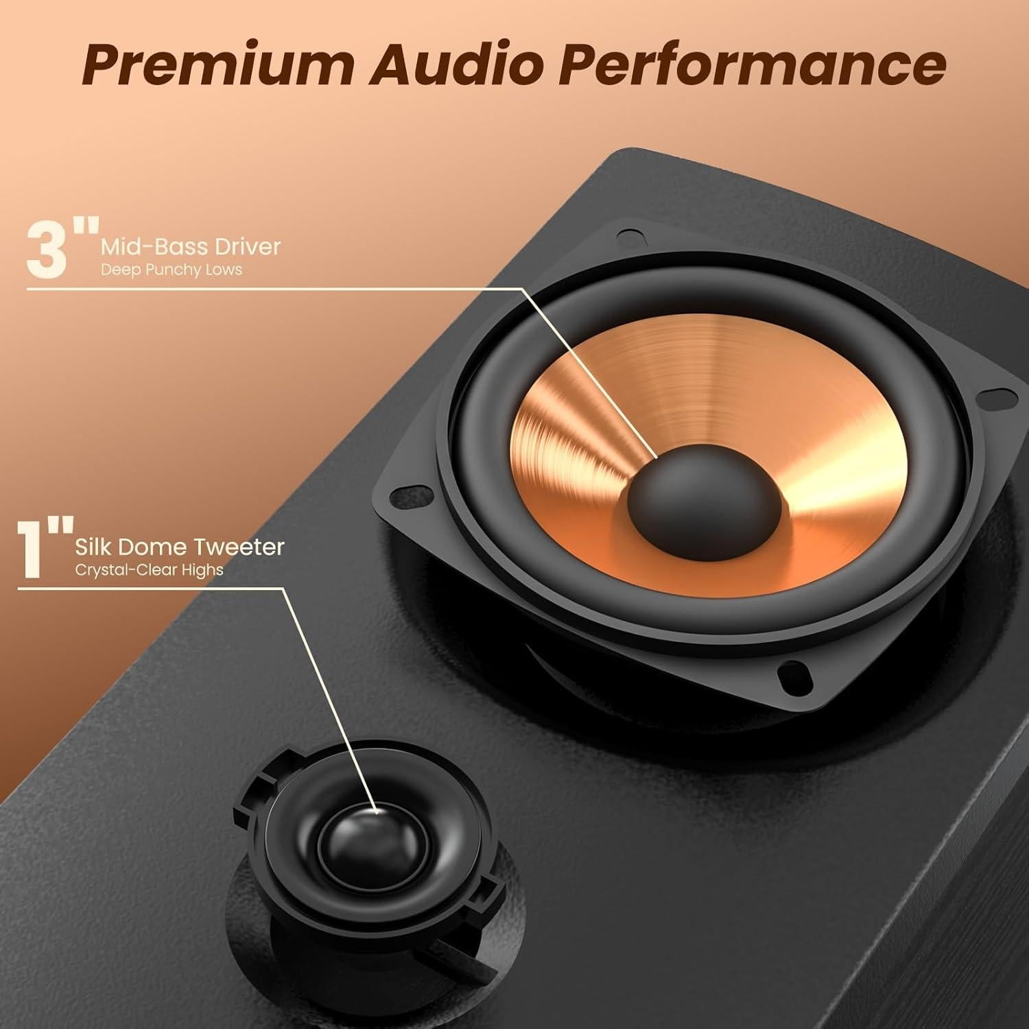 Altavoces Activos BESTISAN SR80 50W Bluetooth 2.0 Madera