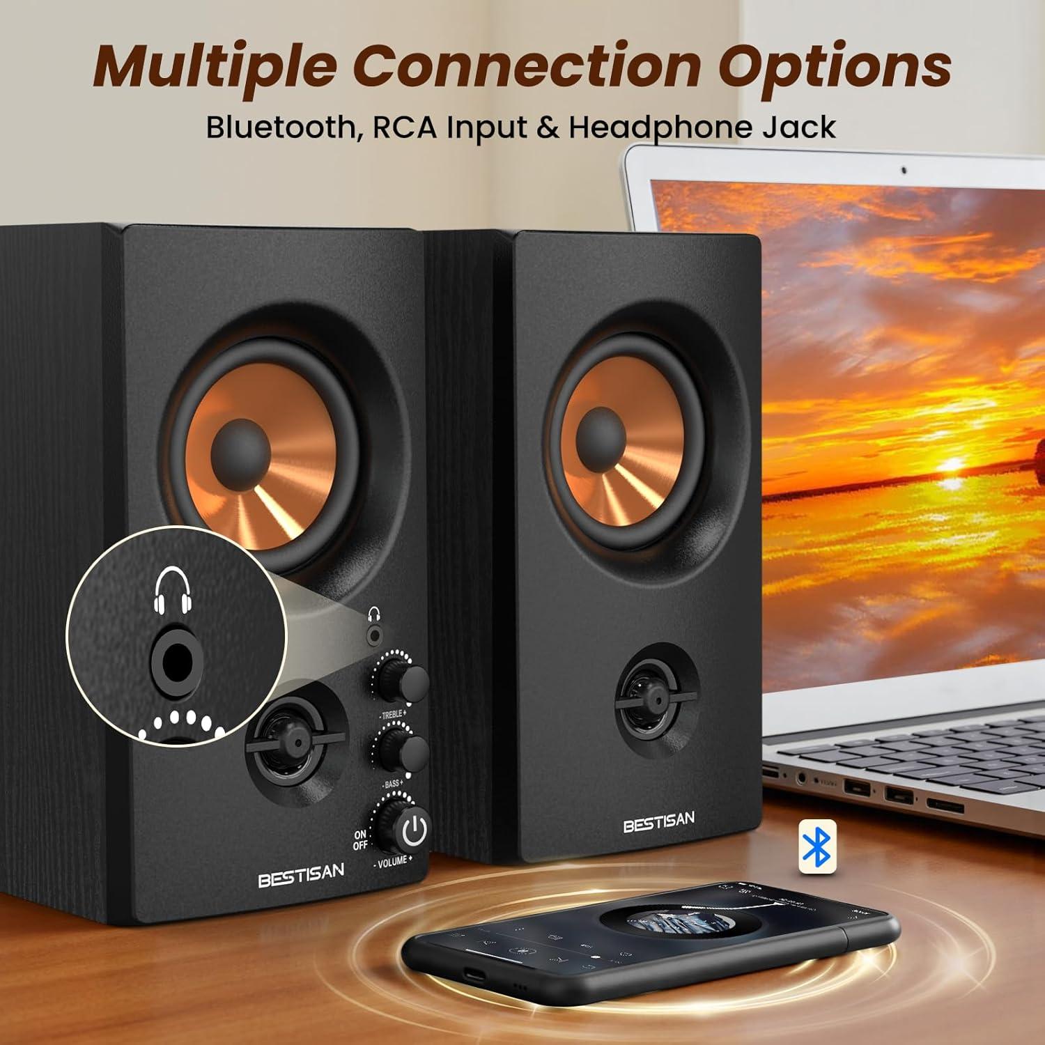 Altavoces Activos BESTISAN SR80 50W Bluetooth 2.0 Madera