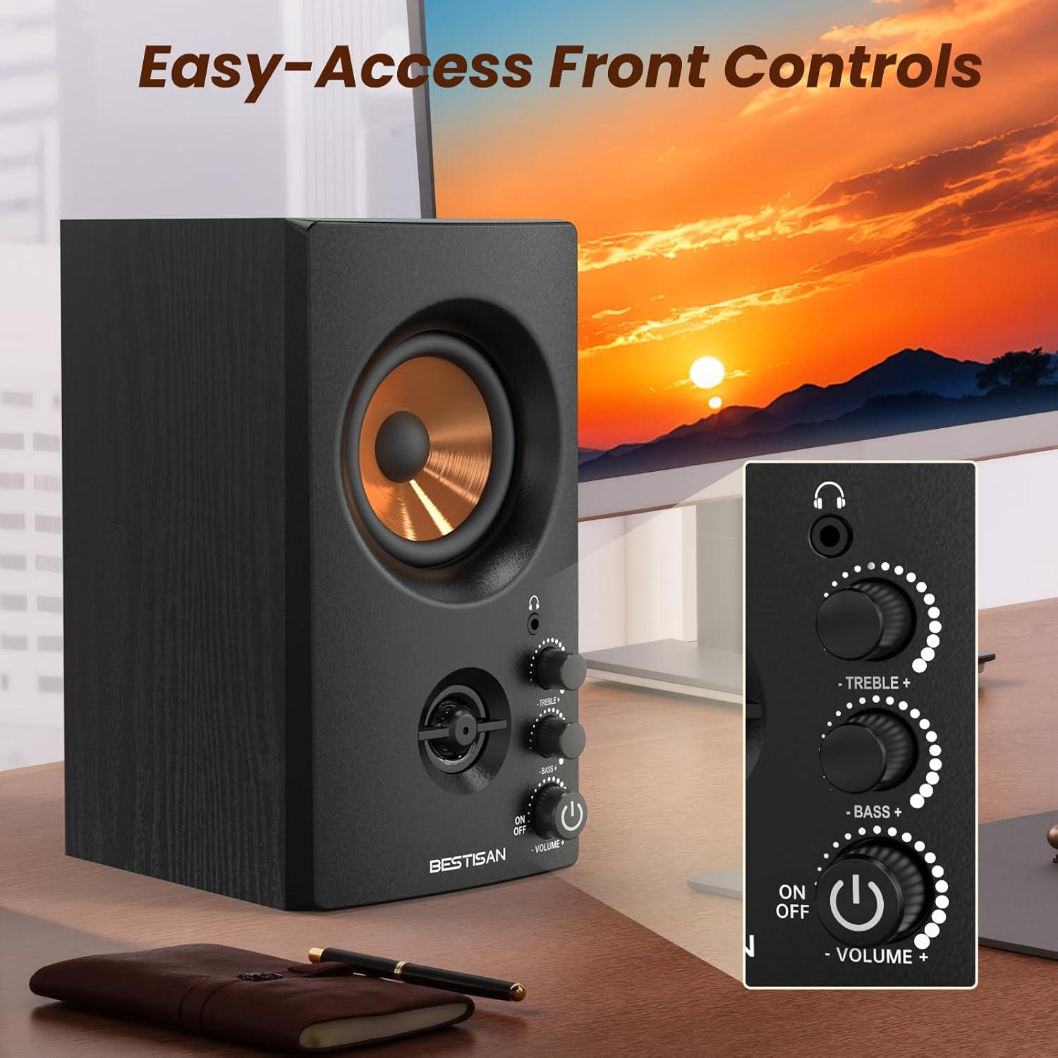 Altavoces Activos BESTISAN SR80 50W Bluetooth 2.0 Madera