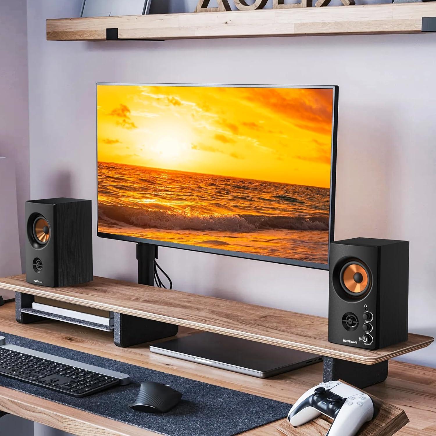 Altavoces Activos BESTISAN SR80 50W Bluetooth 2.0 Madera