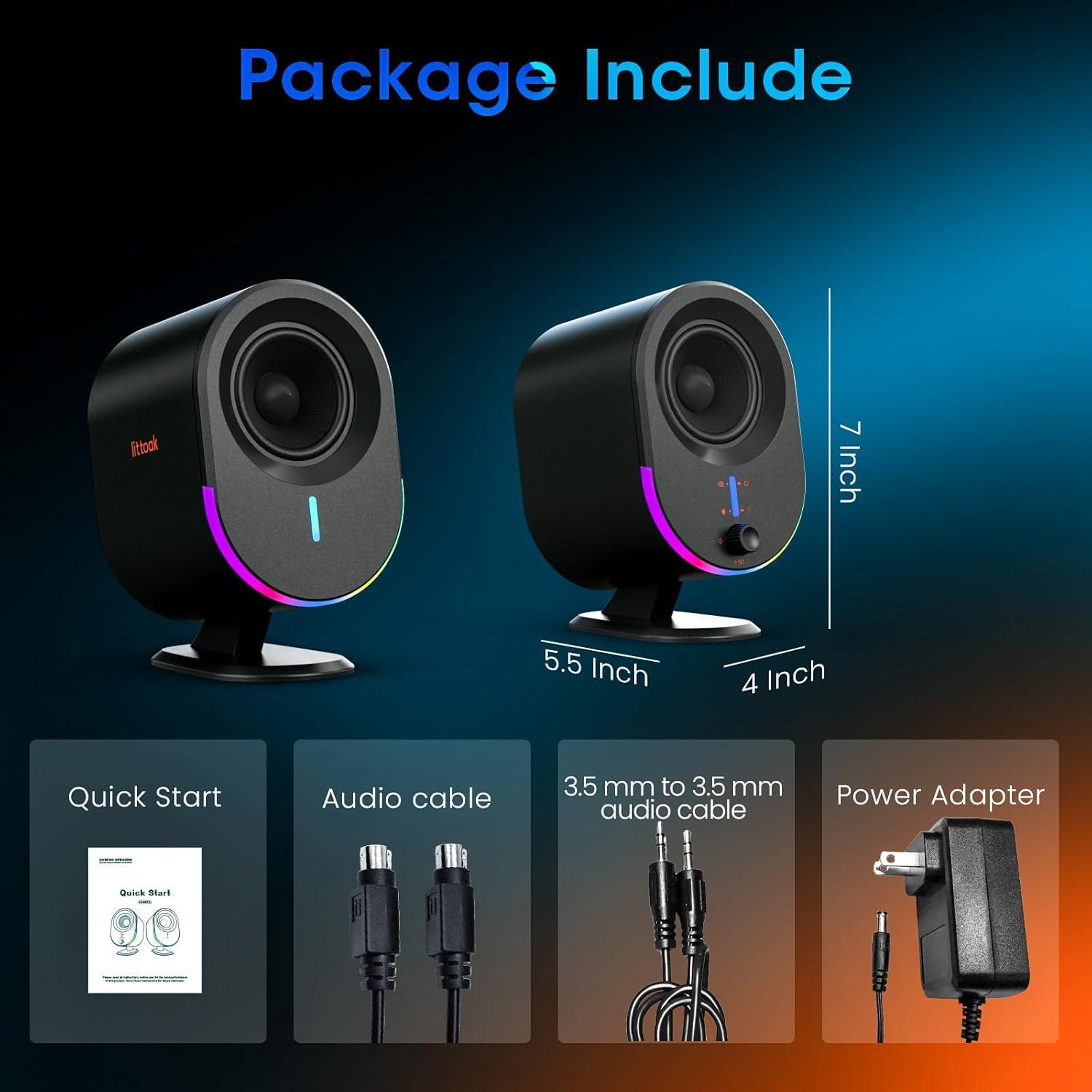 Altavoces Bluetooth LITTOAK GM03 15W 2.0 para PC y Juegos