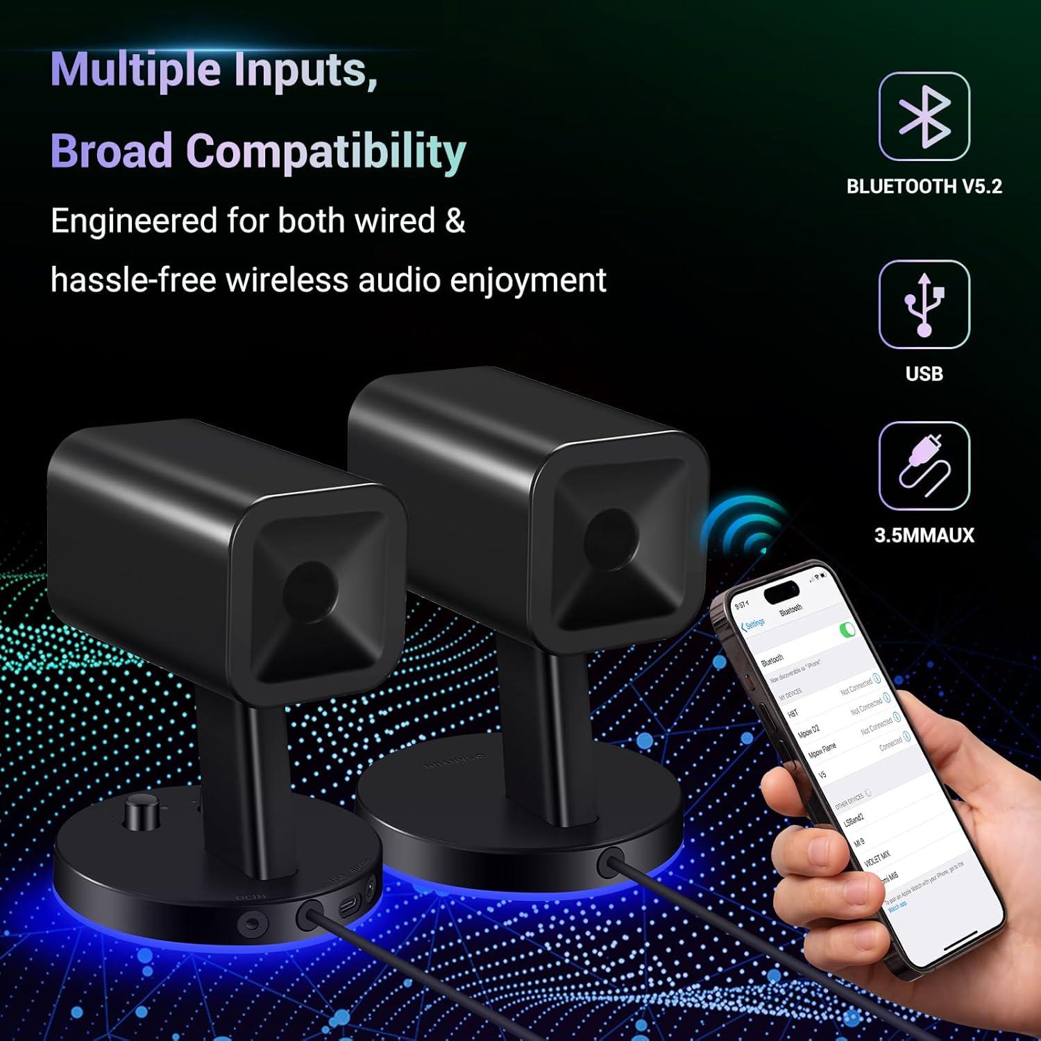 Altavoces de Juego Sanyun SW202 24W Bluetooth 5.2 RGB