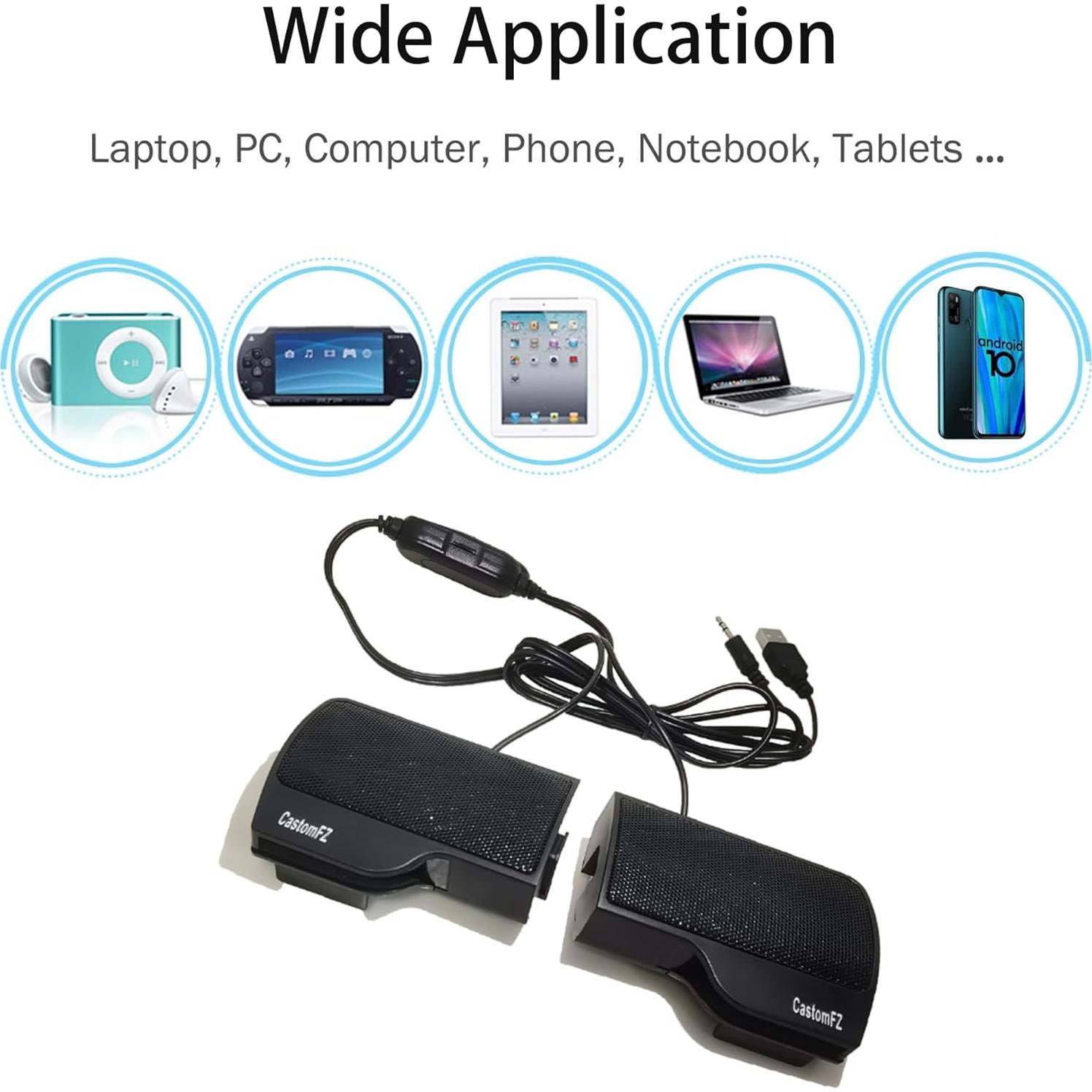 Altavoces de computadora CastomFZ Mini 2.0 Estéreo 17.6 cm