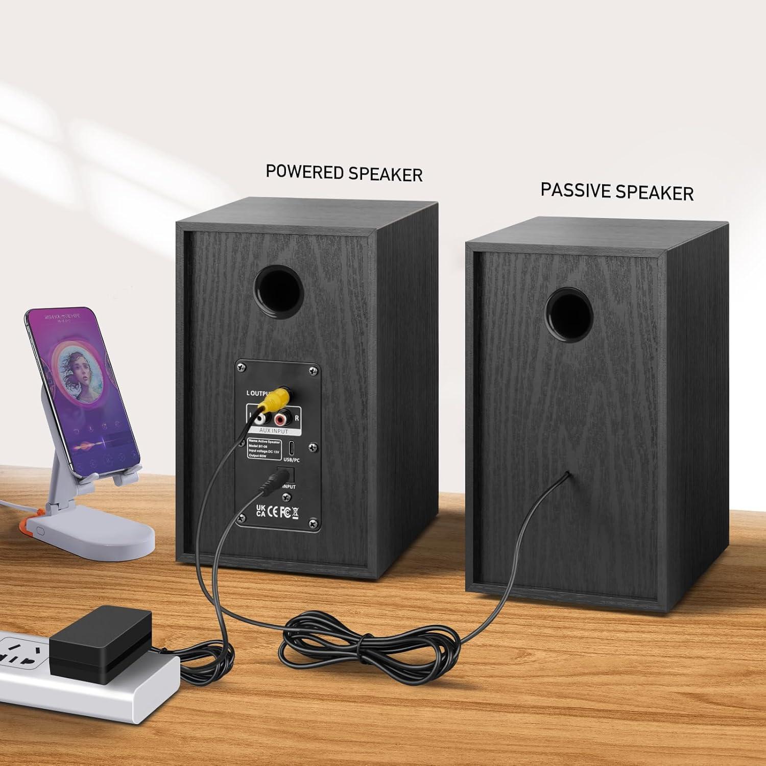 Altavoces de Estantería Elimavi BT-08, 40W, Bluetooth 5.3, Negro