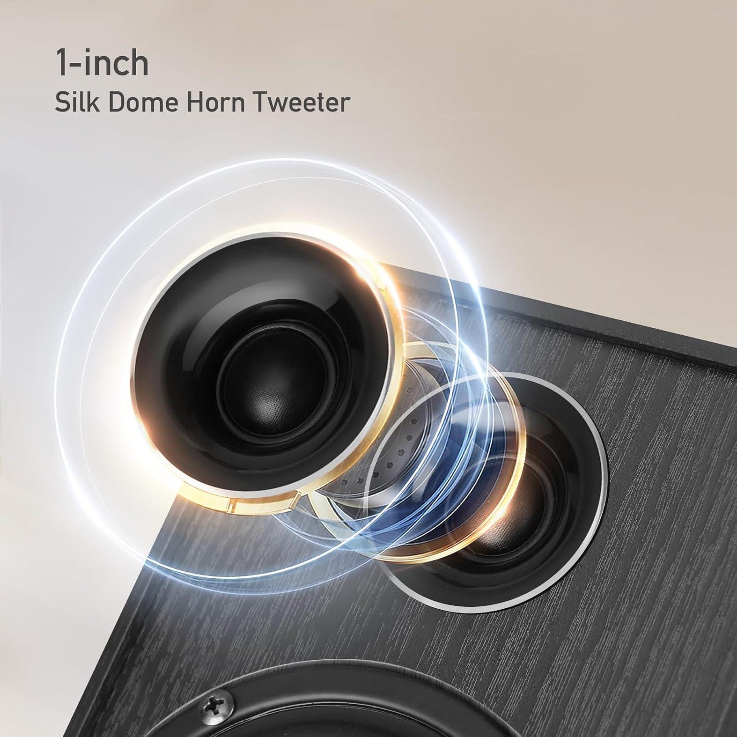 Altavoces de Estantería Elimavi BT-08, 40W, Bluetooth 5.3, Negro