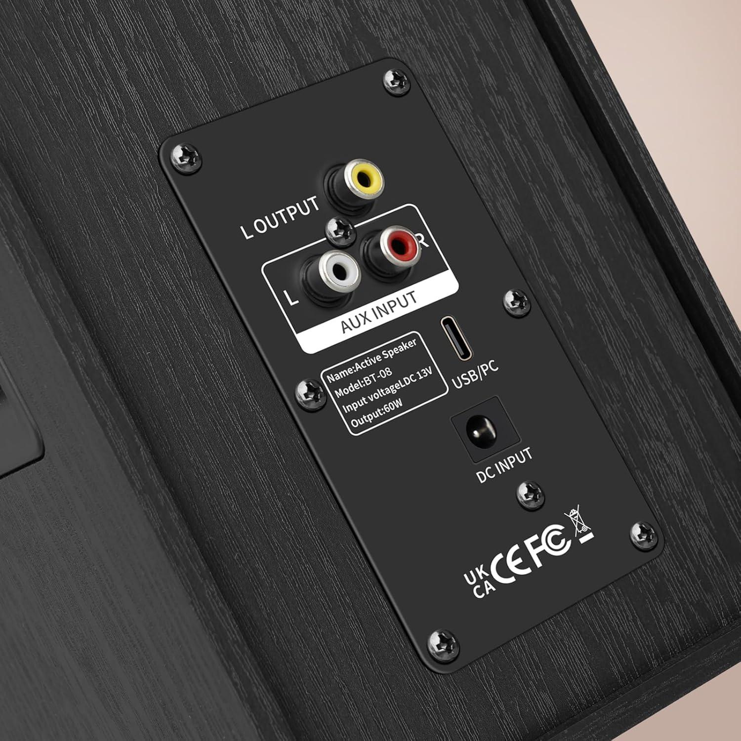 Altavoces de Estantería Elimavi BT-08, 40W, Bluetooth 5.3, Negro