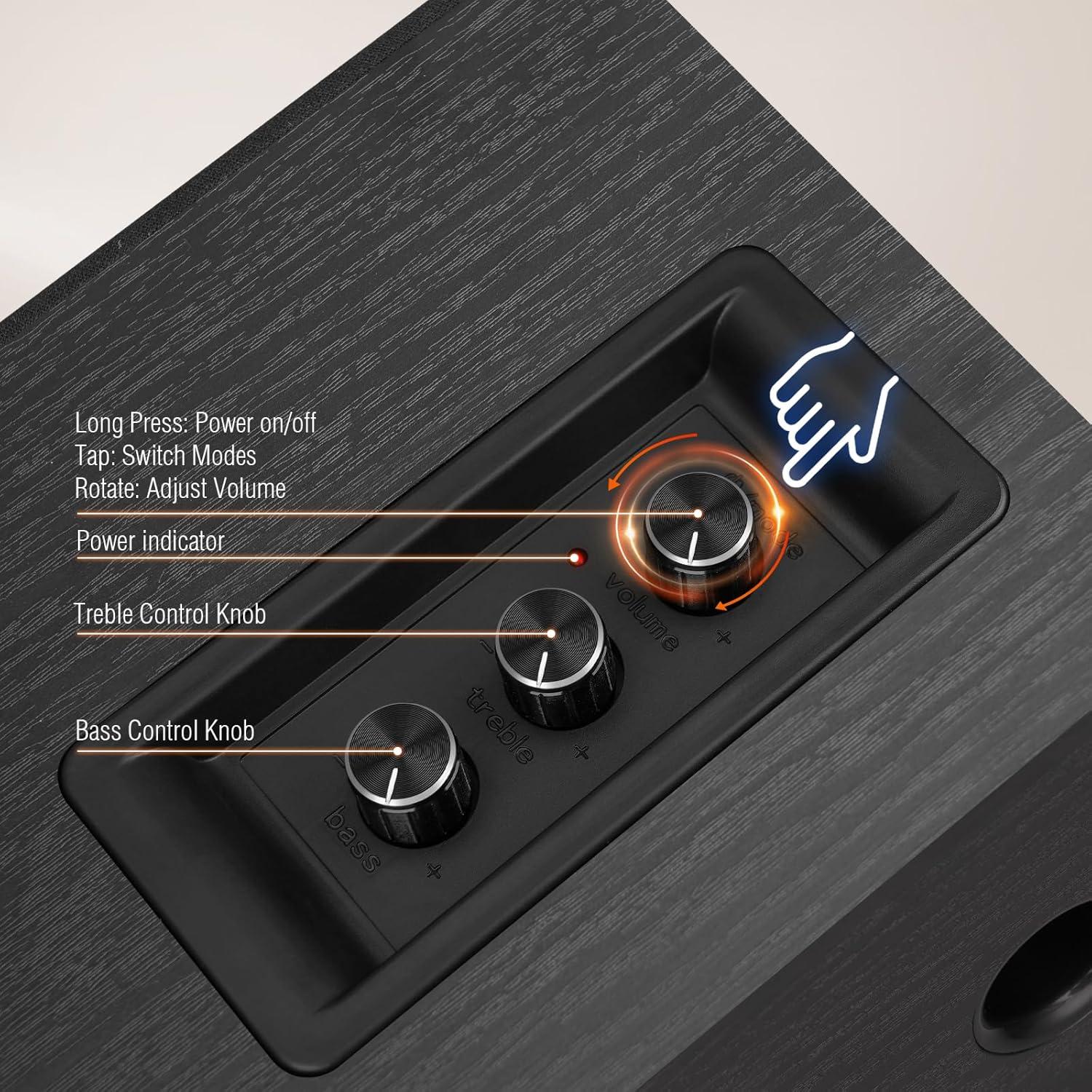 Altavoces de Estantería Elimavi BT-08, 40W, Bluetooth 5.3, Negro