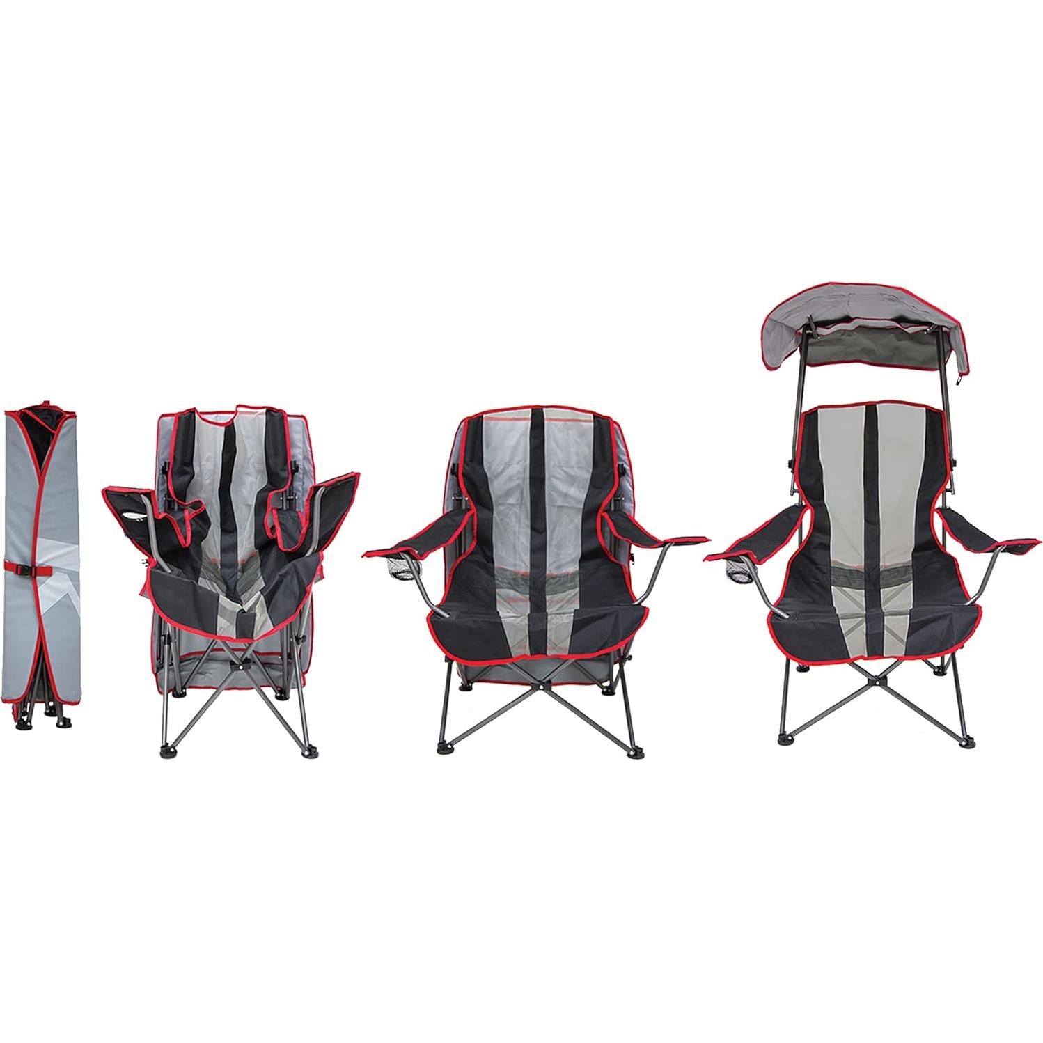 Silla de Canopy Plegable Kelsyus para Camping Gris/Rojo