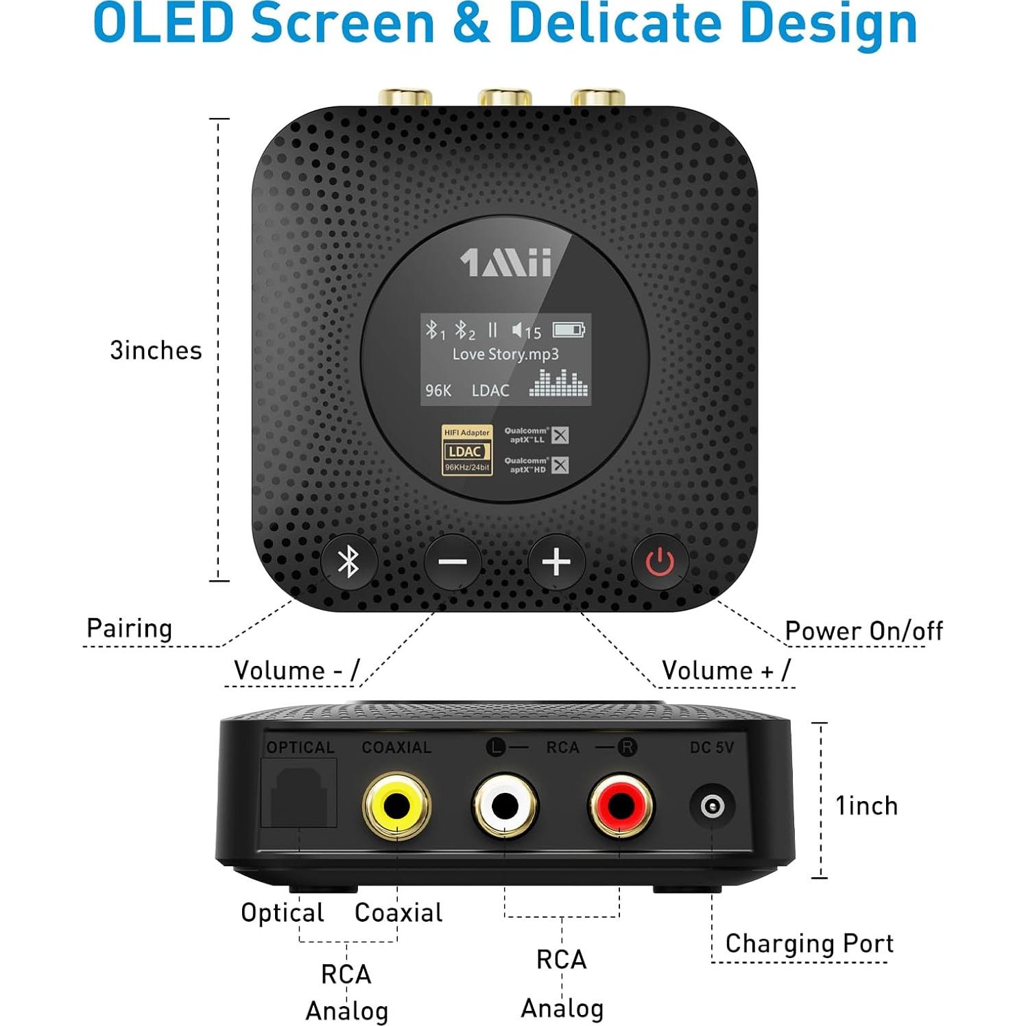 Receptor Bluetooth Hi-Fi 1Mii B06HD+ con LDAC y DAC Audiophile