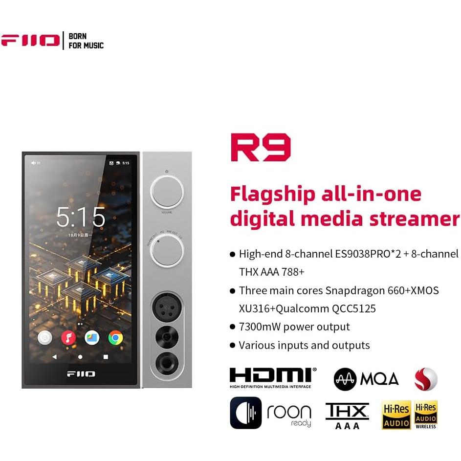 Reproductor de Medios FiiO R9 Android 6" Pantalla Táctil HD