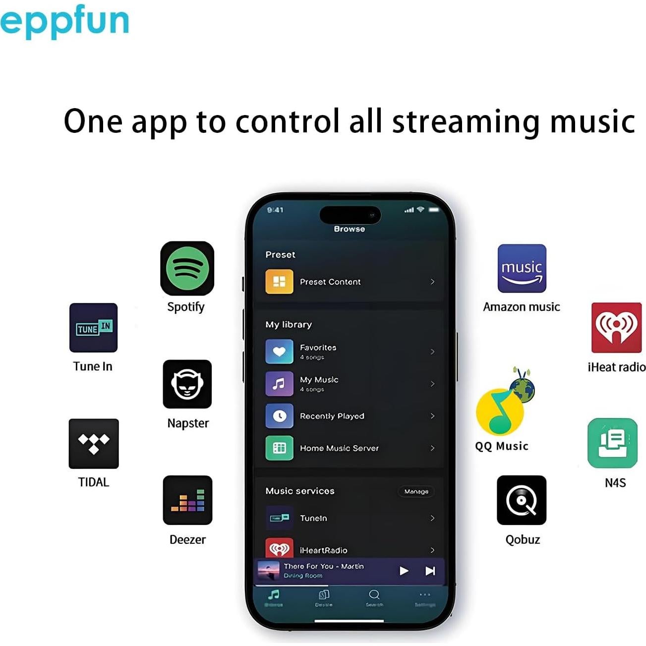 Receptor de Audio Multi-Room Eppfun WiFi y Bluetooth 192kHz