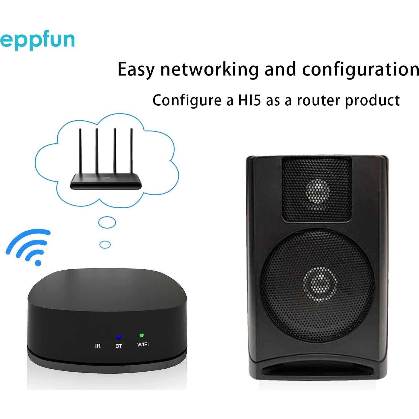 Receptor de Audio Multi-Room Eppfun WiFi y Bluetooth 192kHz