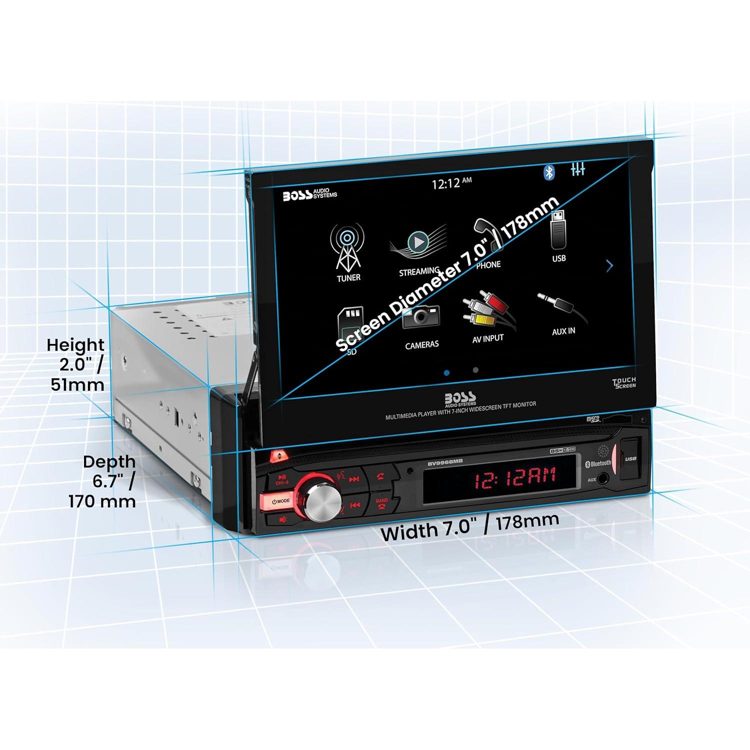 Estéreo de Coche BOSS BV9968MB - Pantalla Táctil 17.78 cm, Bluetooth