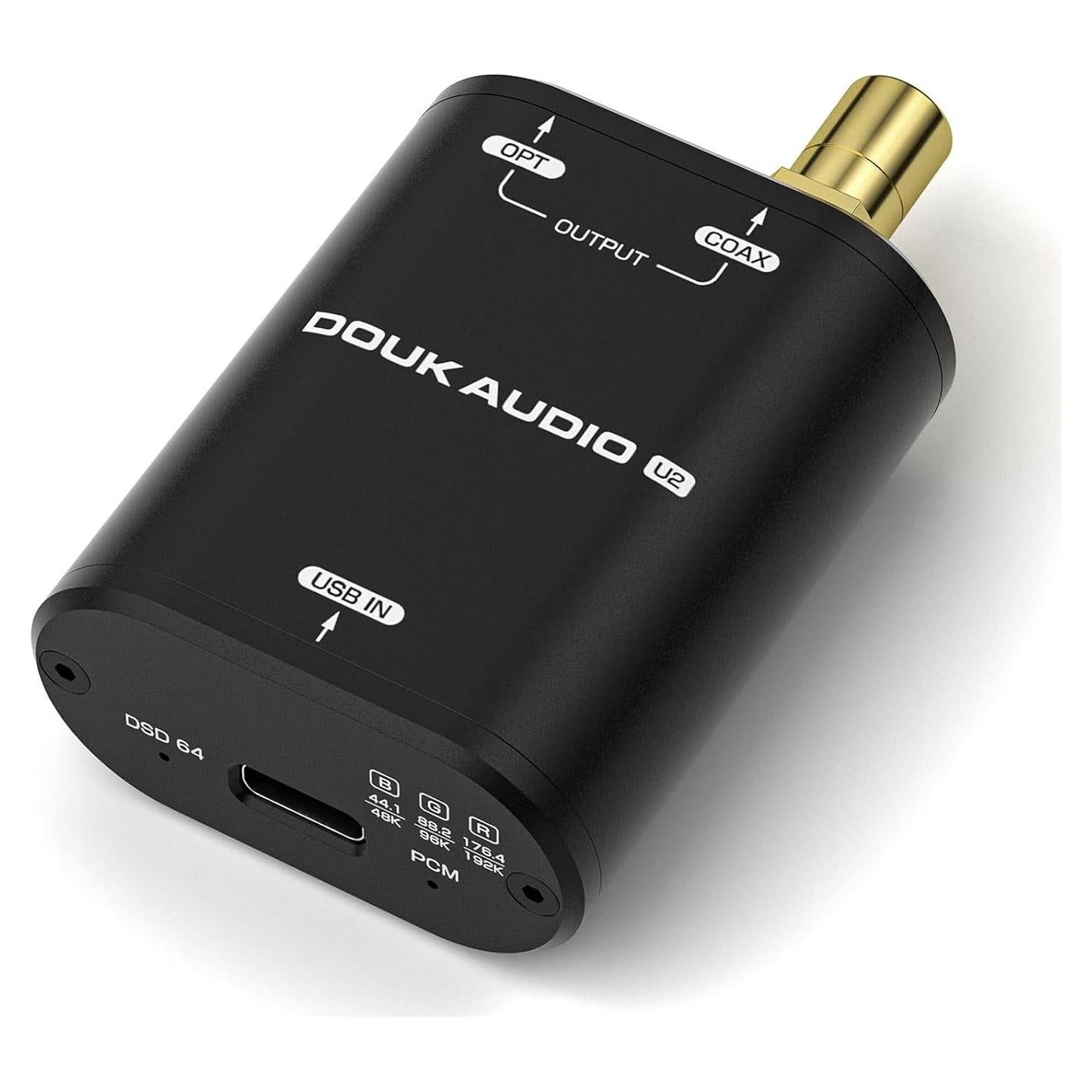 Convertidor USB a SPDIF Douk Audio U2 - Adaptador Hi-Res Óptico/Coaxial