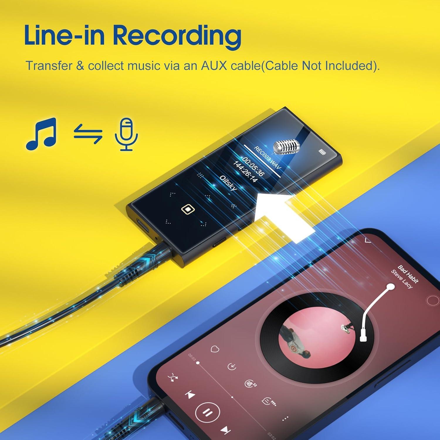 Reproductor MP3 Oilsky D22 64GB Bluetooth 5.0 HiFi Radio FM