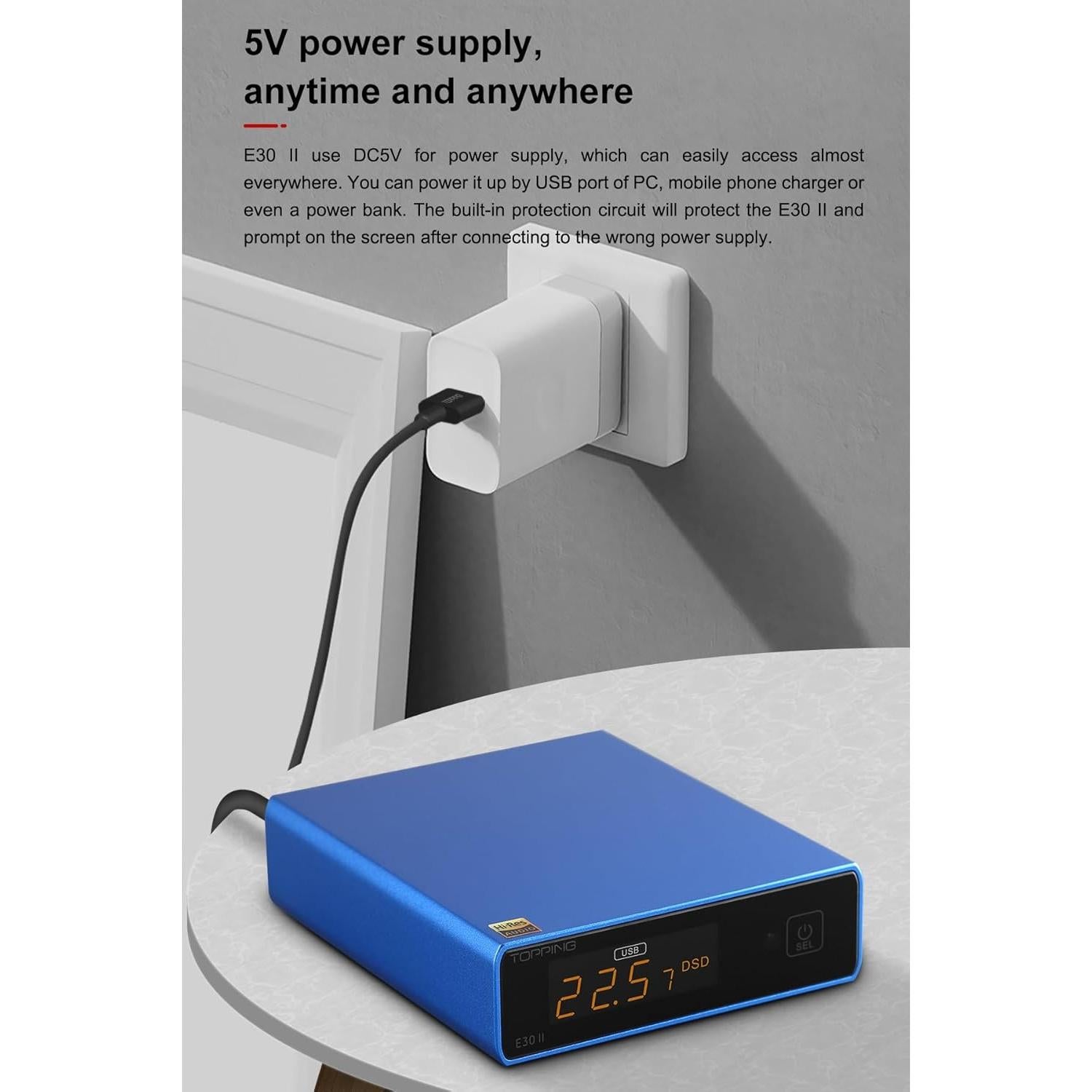 DAC TOPPING E30 II - Chips AK4493S, 24bit/192kHz, Plata