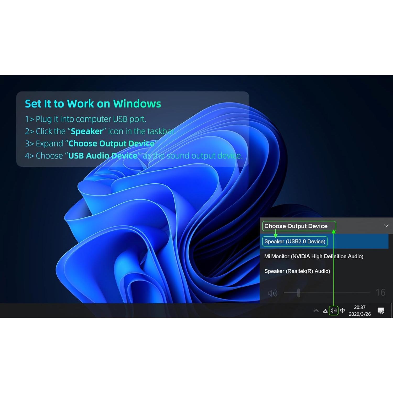 Altavoces de computadora PFTTDD XX119A USB-C 20.32cm