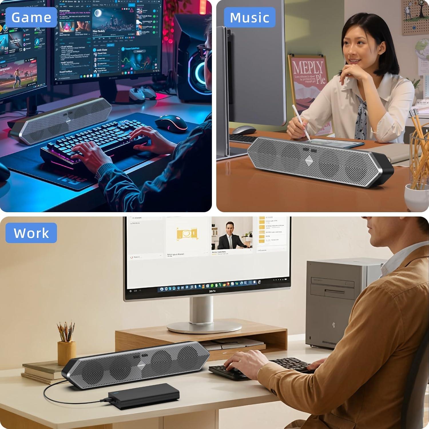 Altavoces de computadora HPSWUW E-3033 USB y Bluetooth 5W