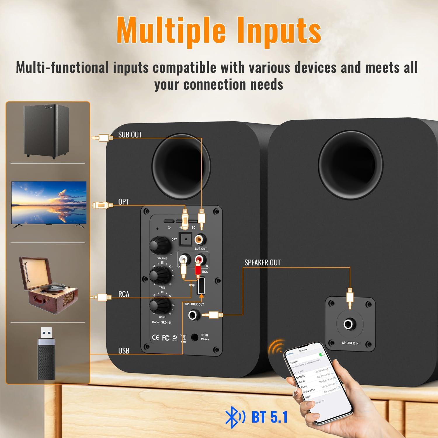 Altavoces de Estantería Bluetooth BESTISAN SR04-01 80W