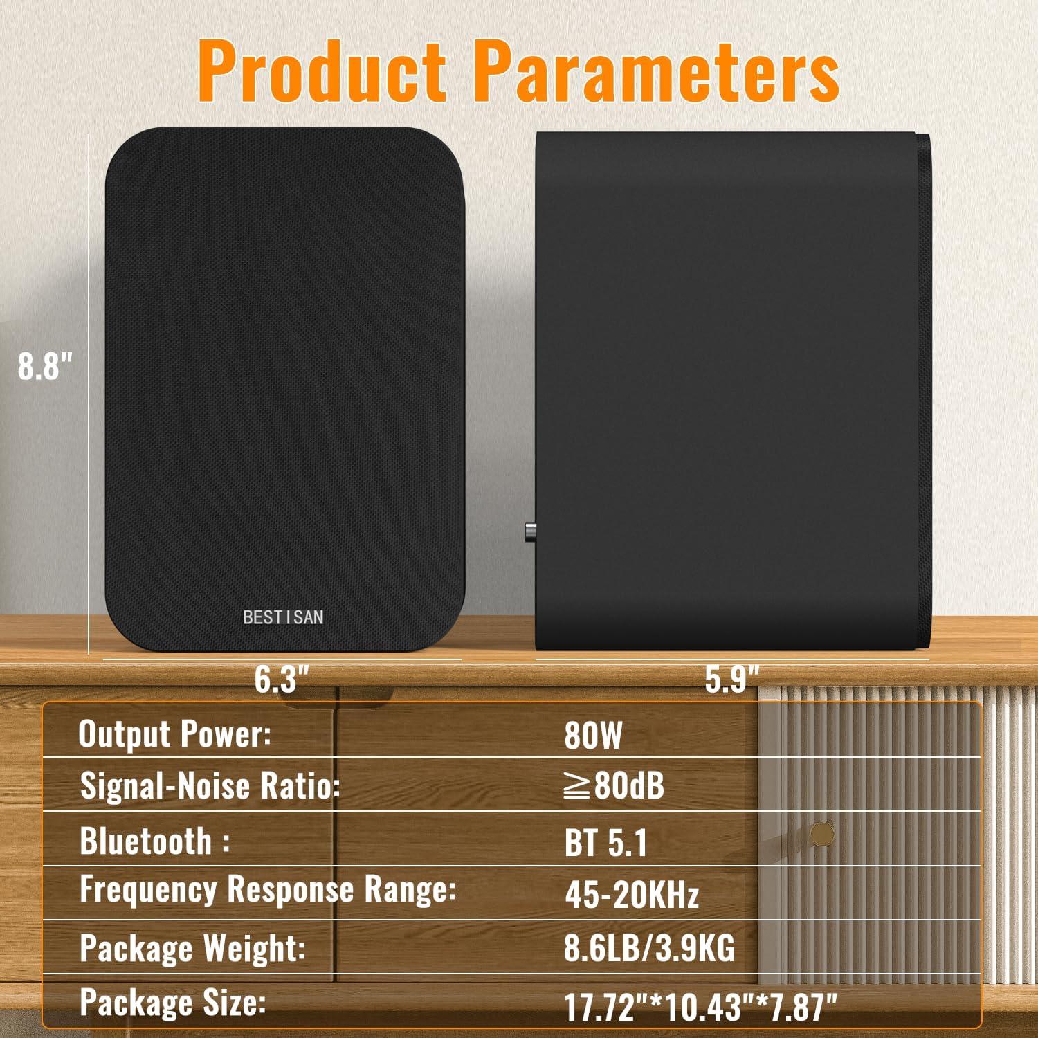 Altavoces de Estantería Bluetooth BESTISAN SR04-01 80W