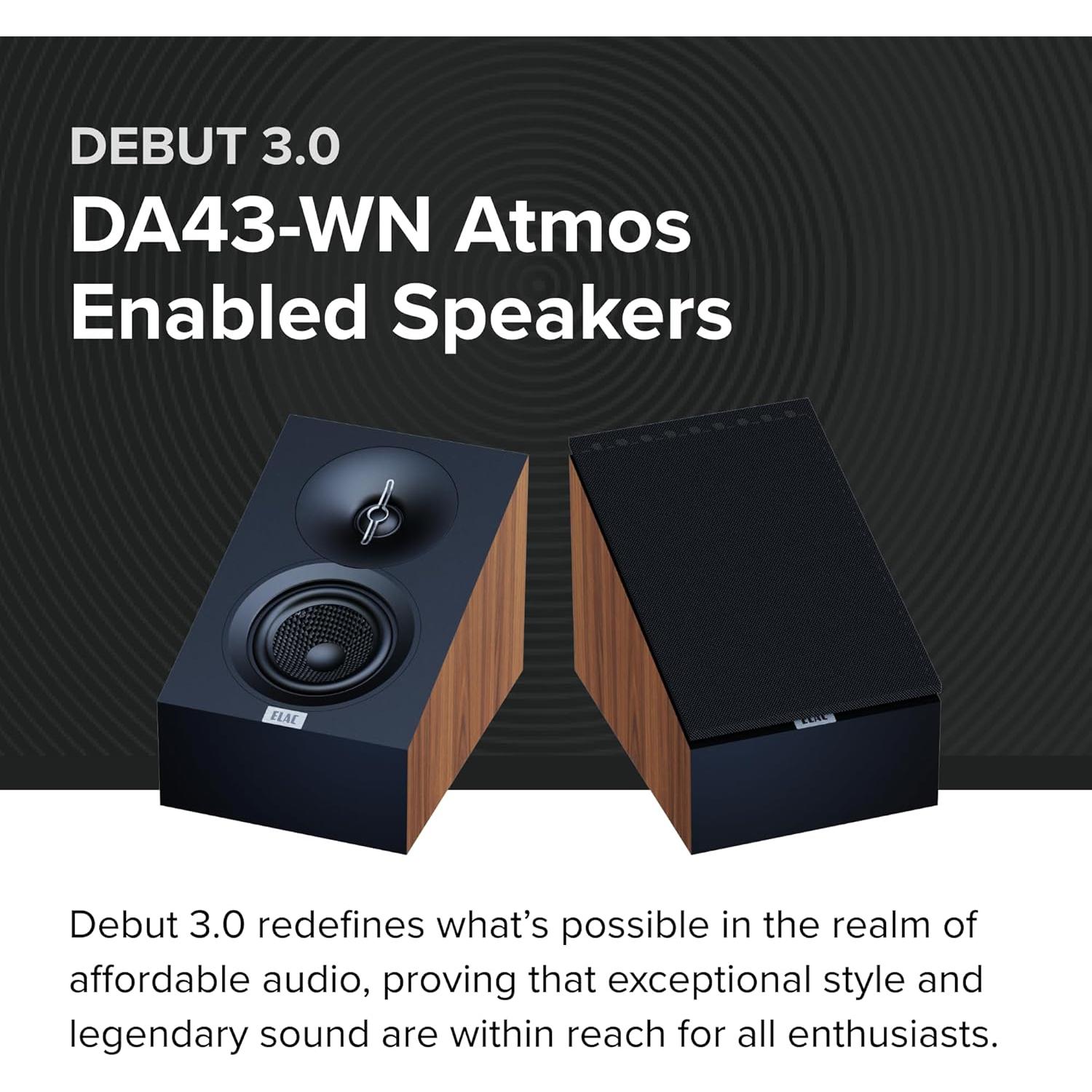 Altavoces de Pared ELAC Debut 3.0 DA43-WN Nogal - 6 Ohm