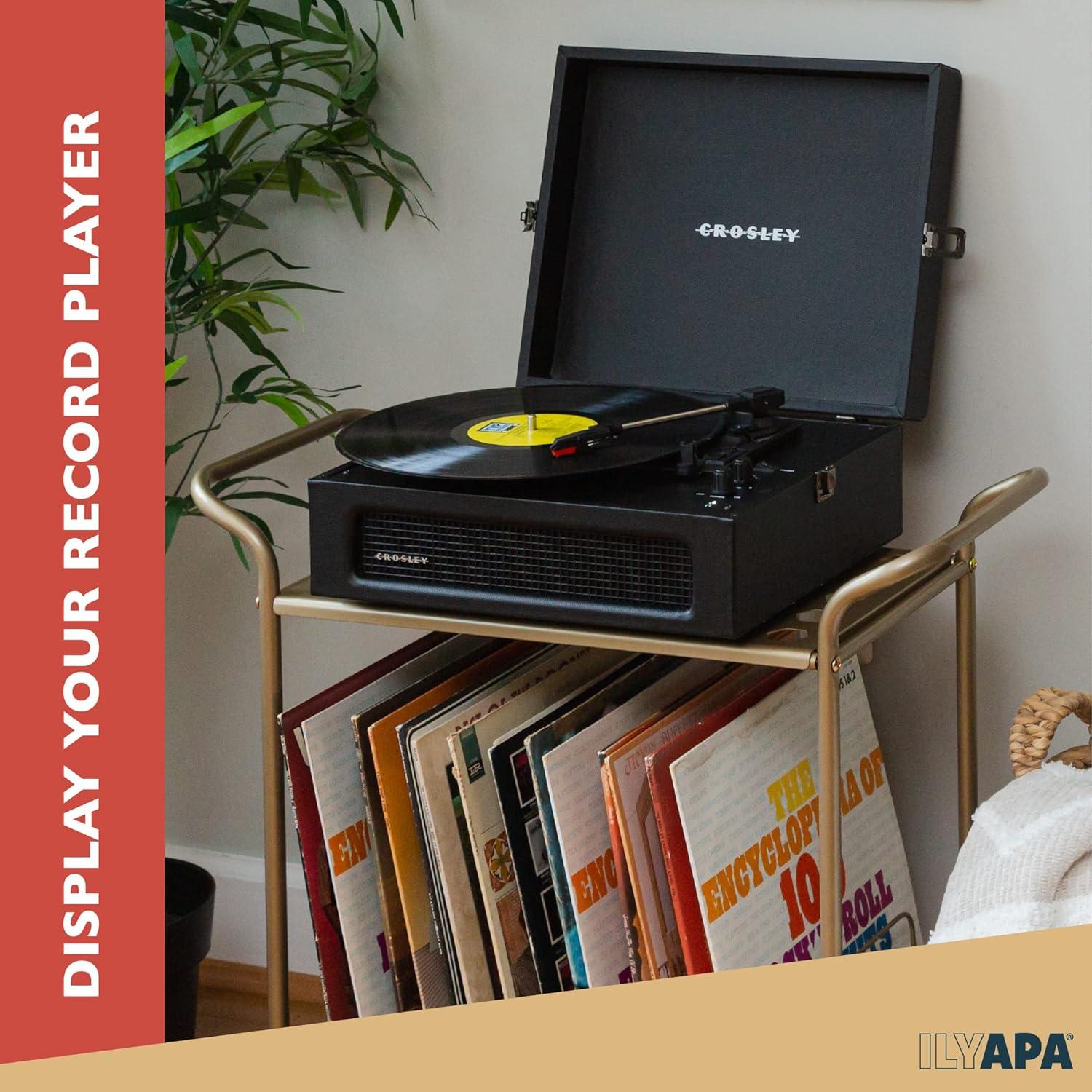 Soporte para Tocadiscos Ilyapa 2 Niveles Metal Dorado 14 Ranuras