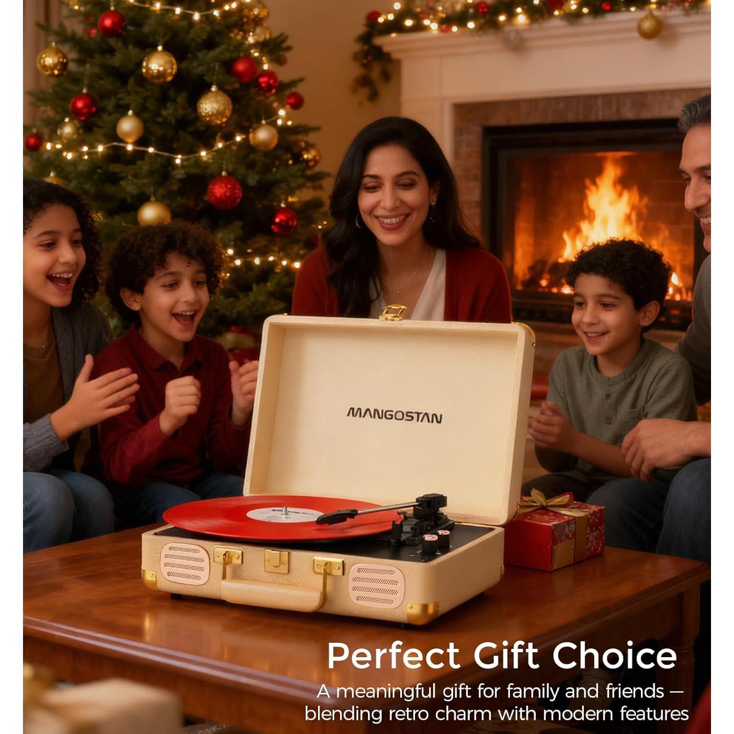 Reproductor de Vinilo Bluetooth MANGOSTAN MS-TE-001K Dorado