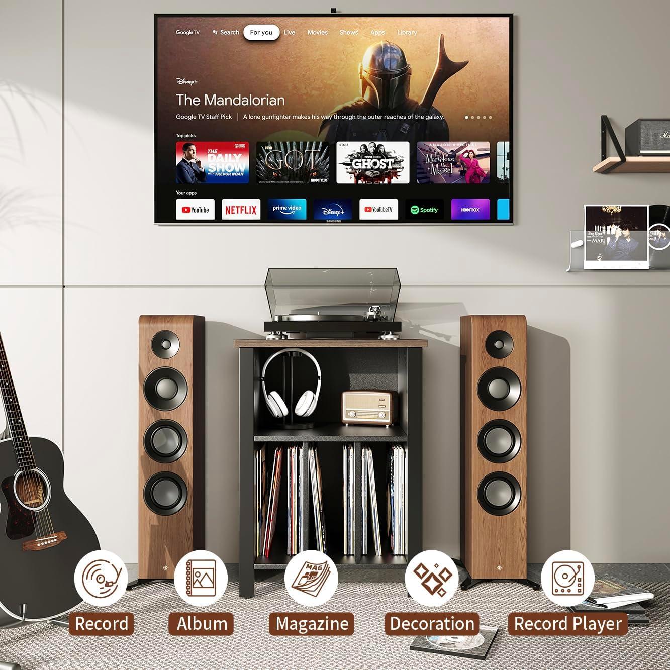 Soporte para Tocadiscos LIDYUK SCPJBK002 Madera Negro