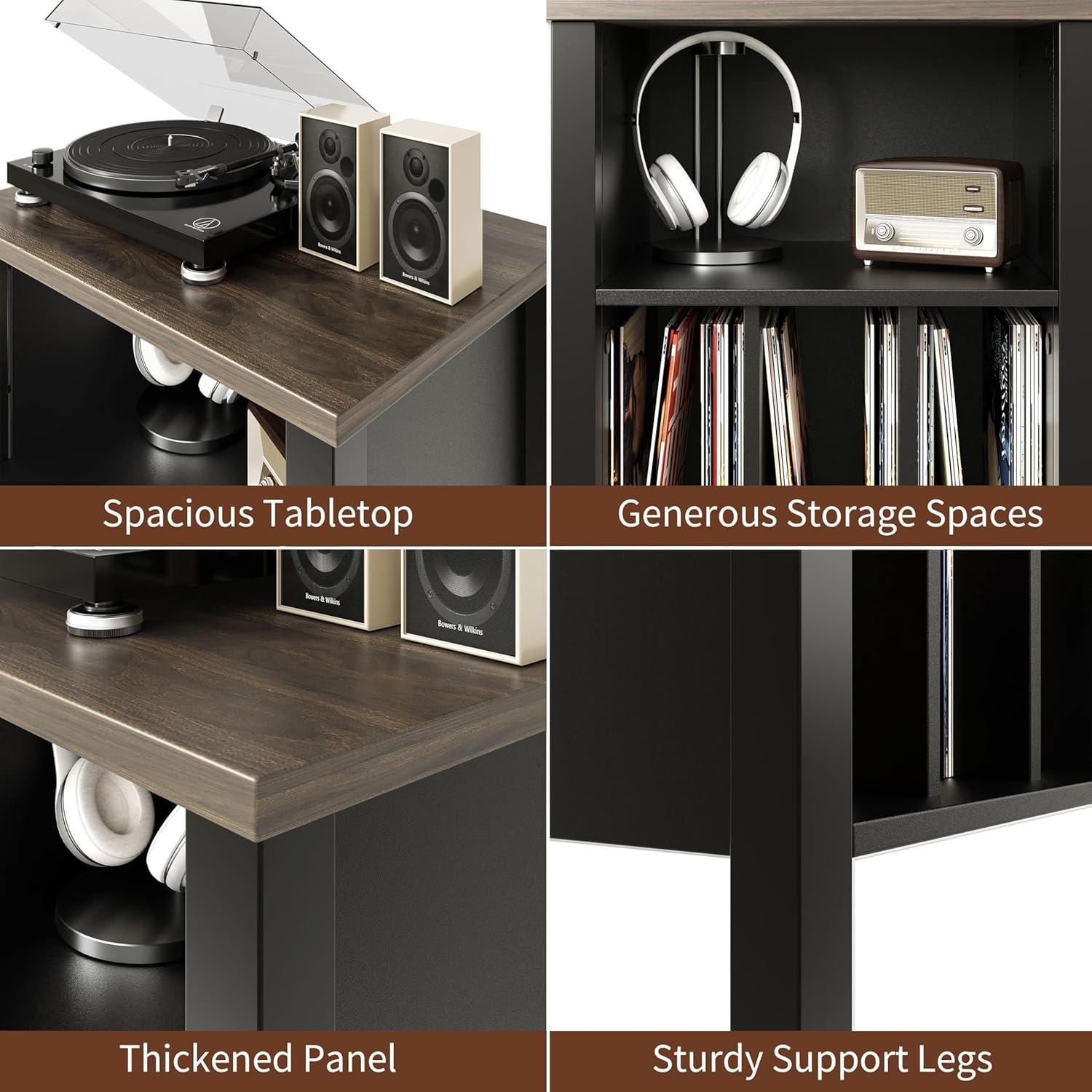 Soporte para Tocadiscos LIDYUK SCPJBK002 Madera Negro