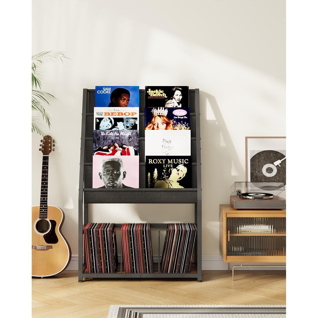 Soporte para Discos de Vinilo CHOEZON 5 Niveles Negro Marrón