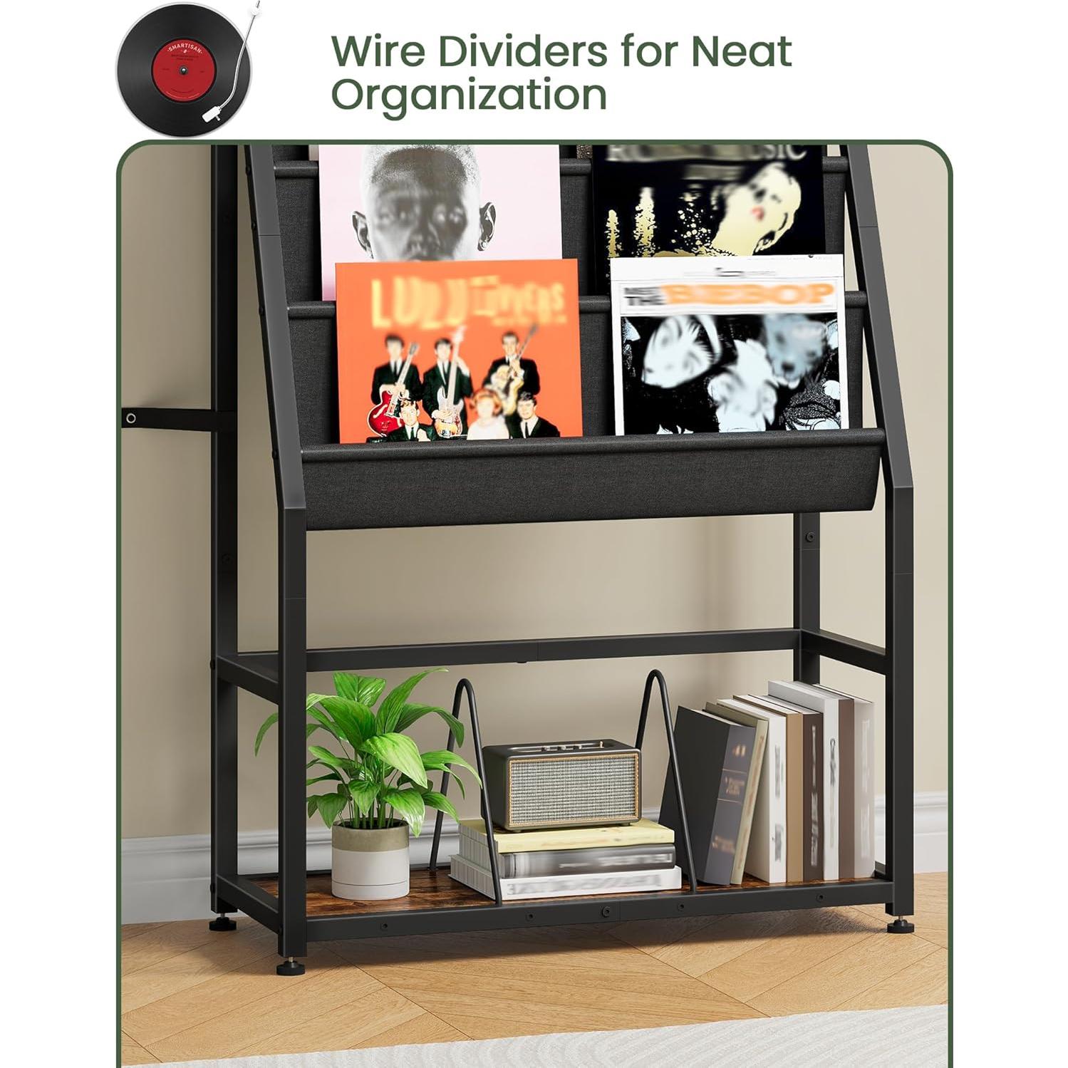 Soporte para Discos de Vinilo CHOEZON 5 Niveles Negro Marrón