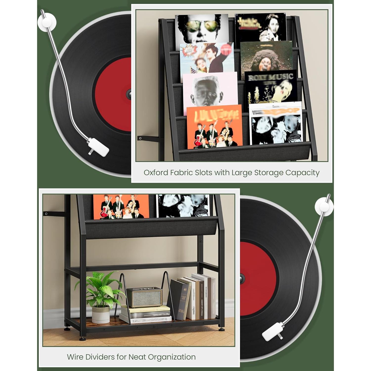 Soporte para Discos de Vinilo CHOEZON 5 Niveles Negro Marrón