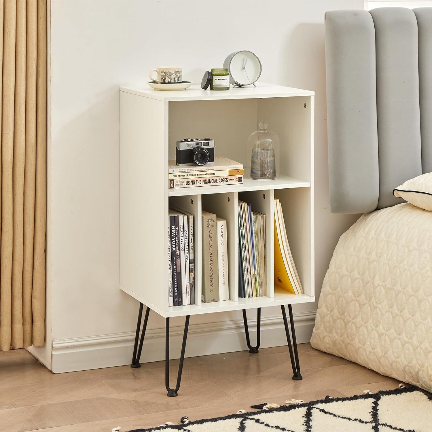 Soporte para Tocadiscos Leesingdo BU-035 Blanco con Almacenamiento