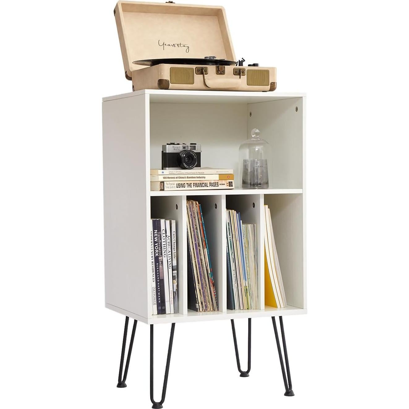 Soporte para Tocadiscos Leesingdo BU-035 Blanco con Almacenamiento