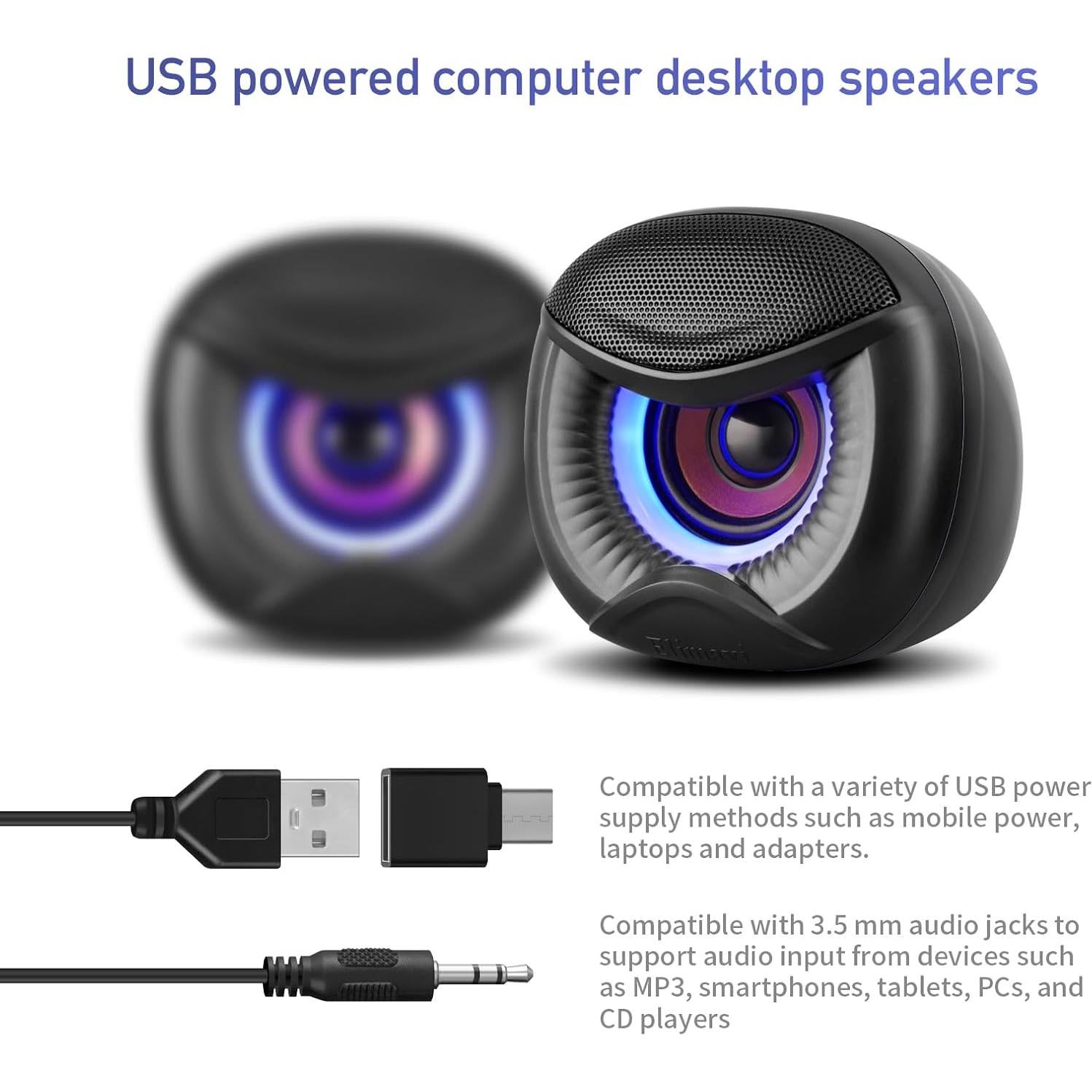 Altavoces USB Multimedia Elimavi MM-PL Blue 5W con RGB