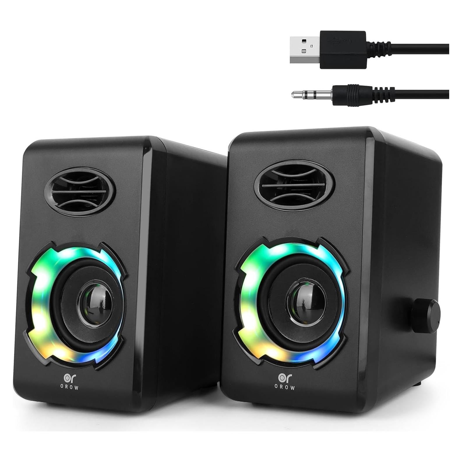 Altavoces OROW S205 RGB para PC con Bluetooth y AUX 3.5mm