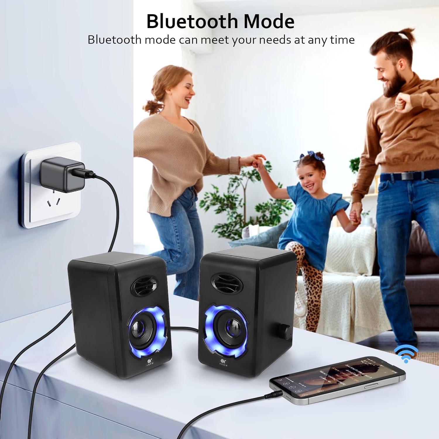 Altavoces OROW S205 RGB para PC con Bluetooth y AUX 3.5mm