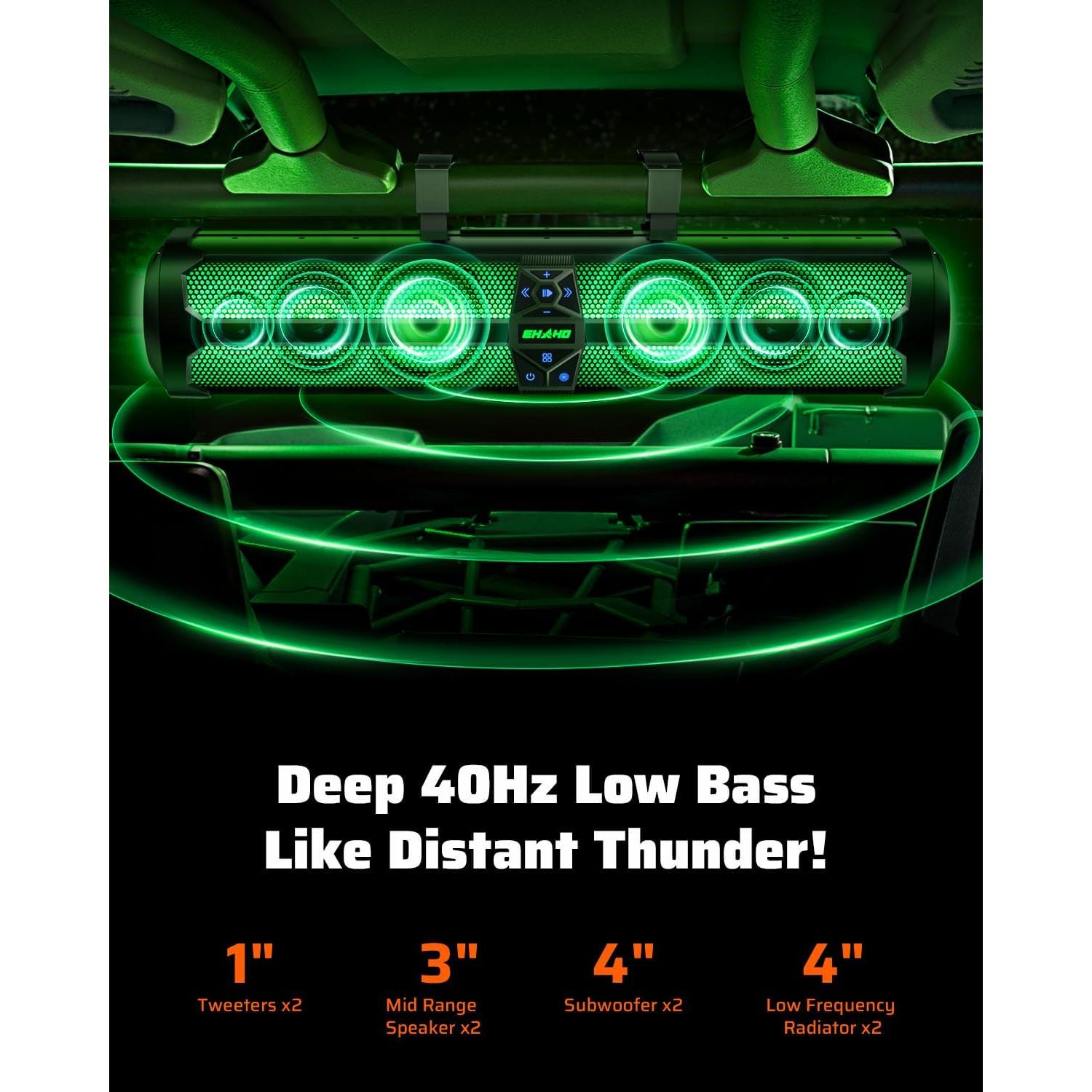 Barra de Sonido UTV Ehaho MT4321 500W Bluetooth IP66