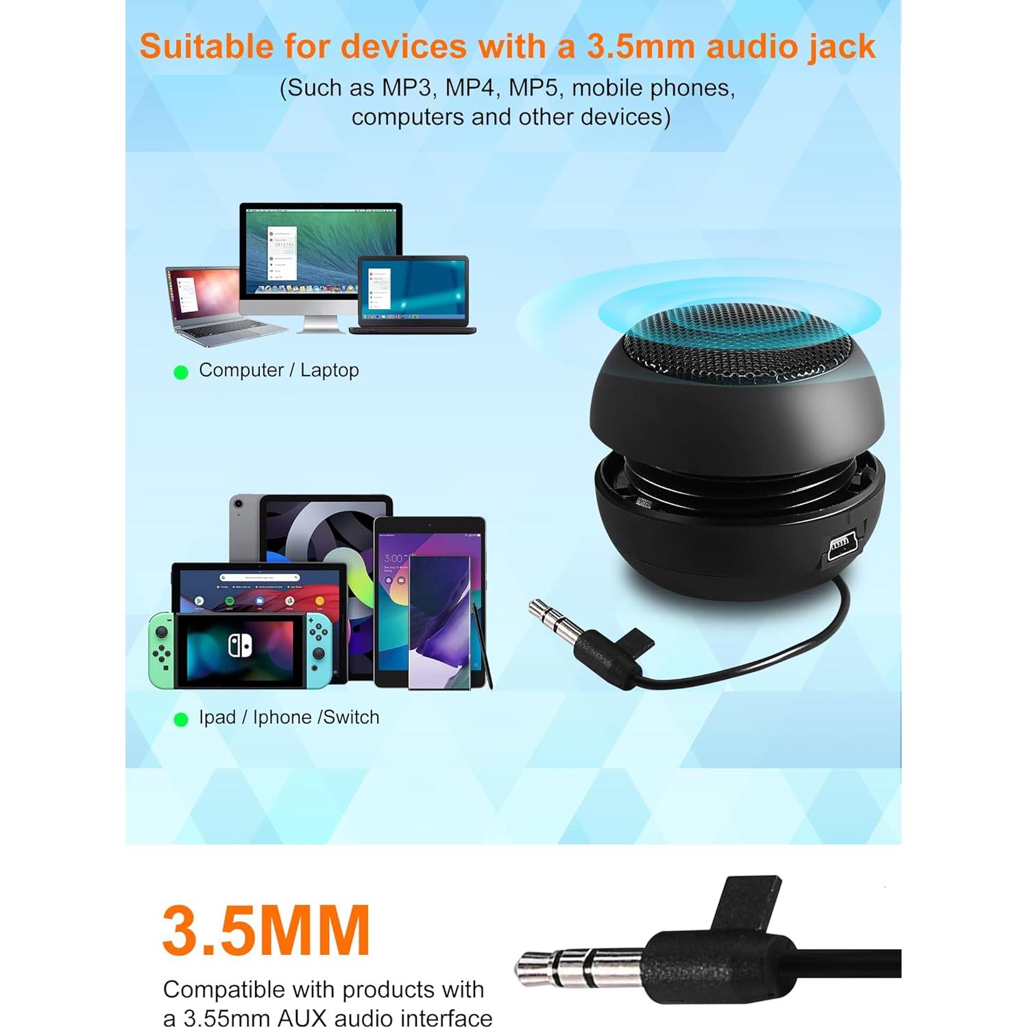 Altavoz Mini Portátil Fosa 35mm USB Batería 180mAh Viaje