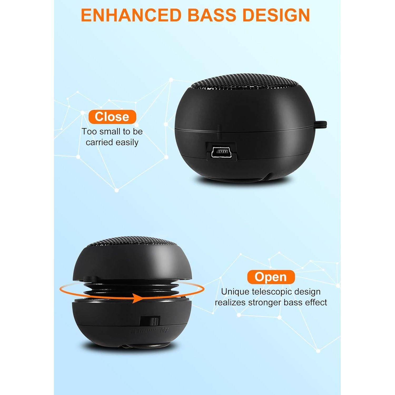 Altavoz Mini Portátil Fosa 35mm USB Batería 180mAh Viaje
