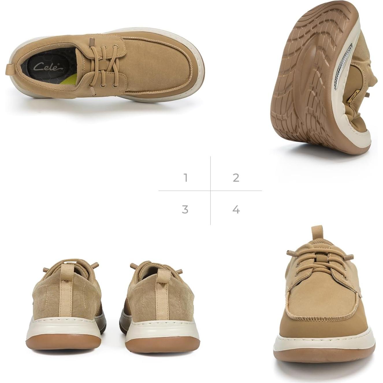 Zapatillas Casual Slip On CELE para Hombre 12 Ancho Beige