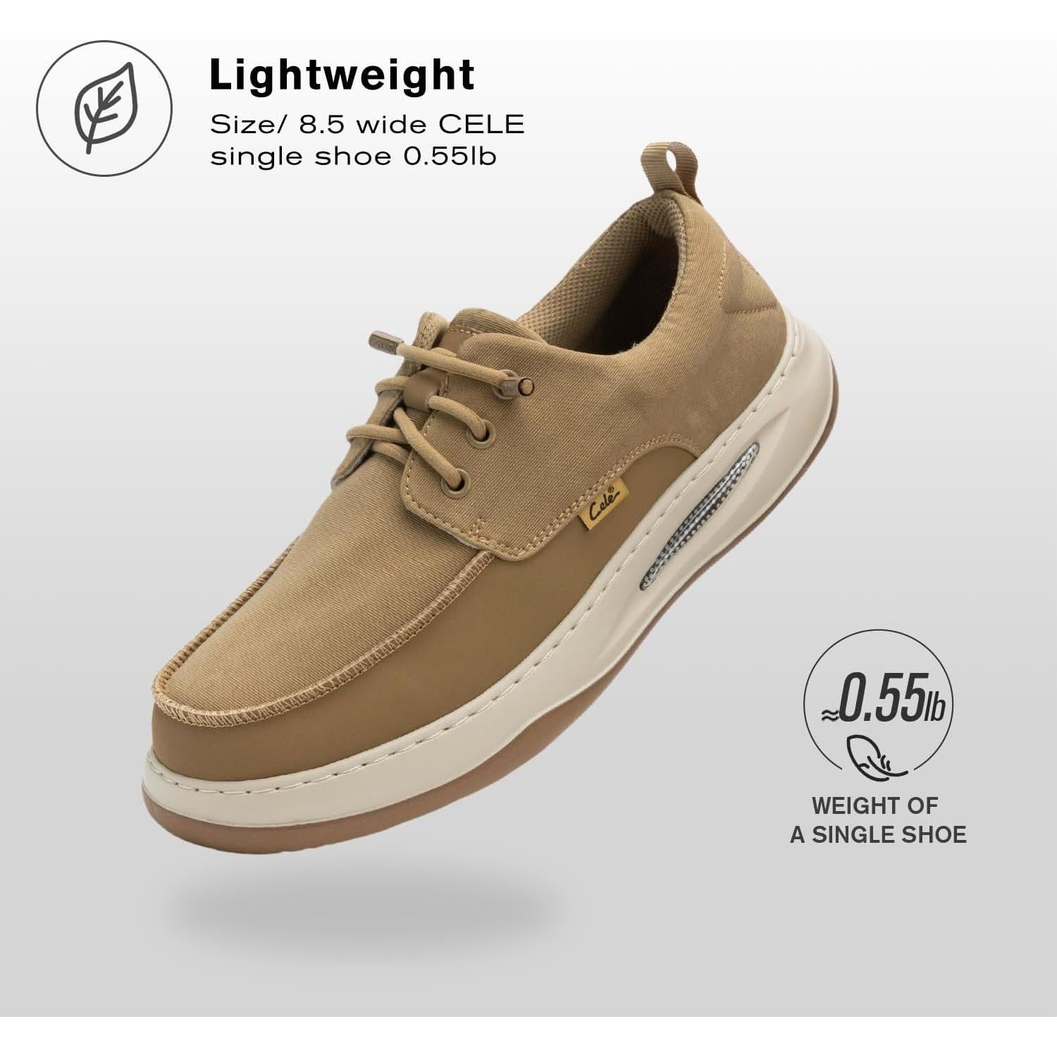 Zapatillas Casual Slip On CELE para Hombre 12 Ancho Beige