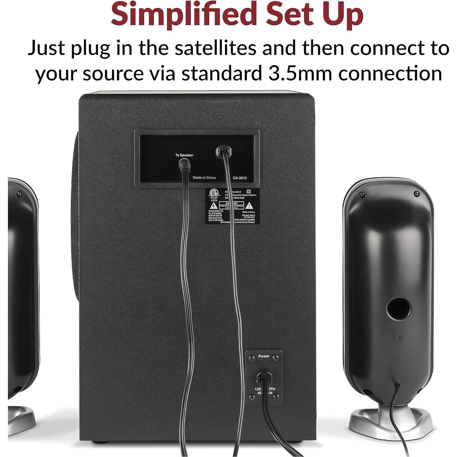 Altavoces 2.1 Cyber Acoustics CA-3810 con Subwoofer 80W