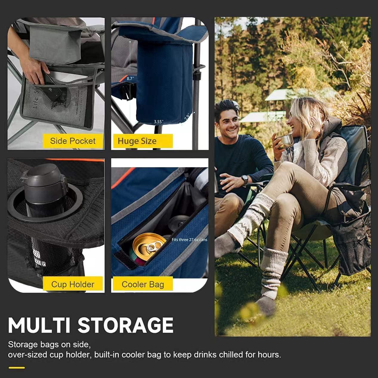 Silla de Camping FAIR WIND Big Boy Acolchada Soporta 204 kg