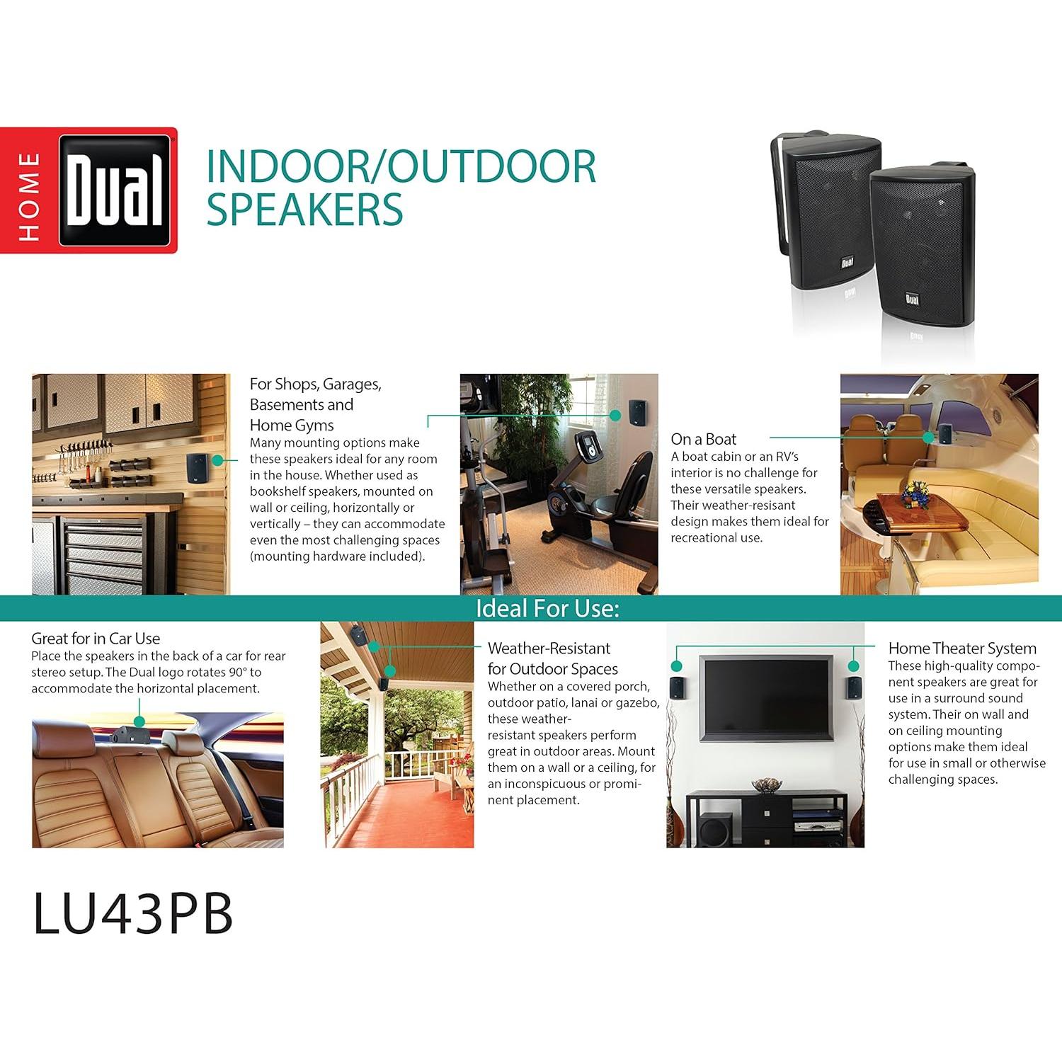 Altavoces Dual Electronics LU43PB + Amplificador Bluetooth 100W
