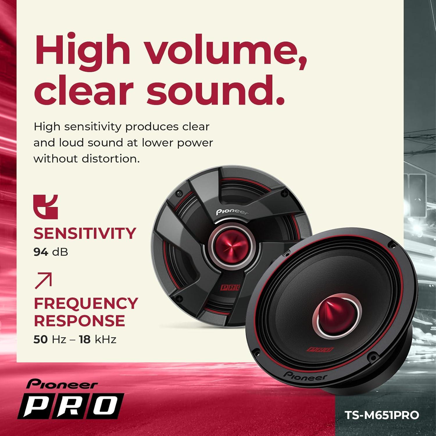 Altavoces para Coche Pioneer TS-M651PRO 17.15cm 300W Máx