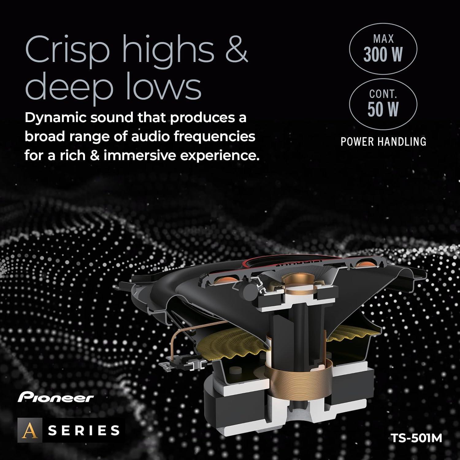 Altavoces Coaxiales Pioneer TS-501M 5.25" 300W para Auto