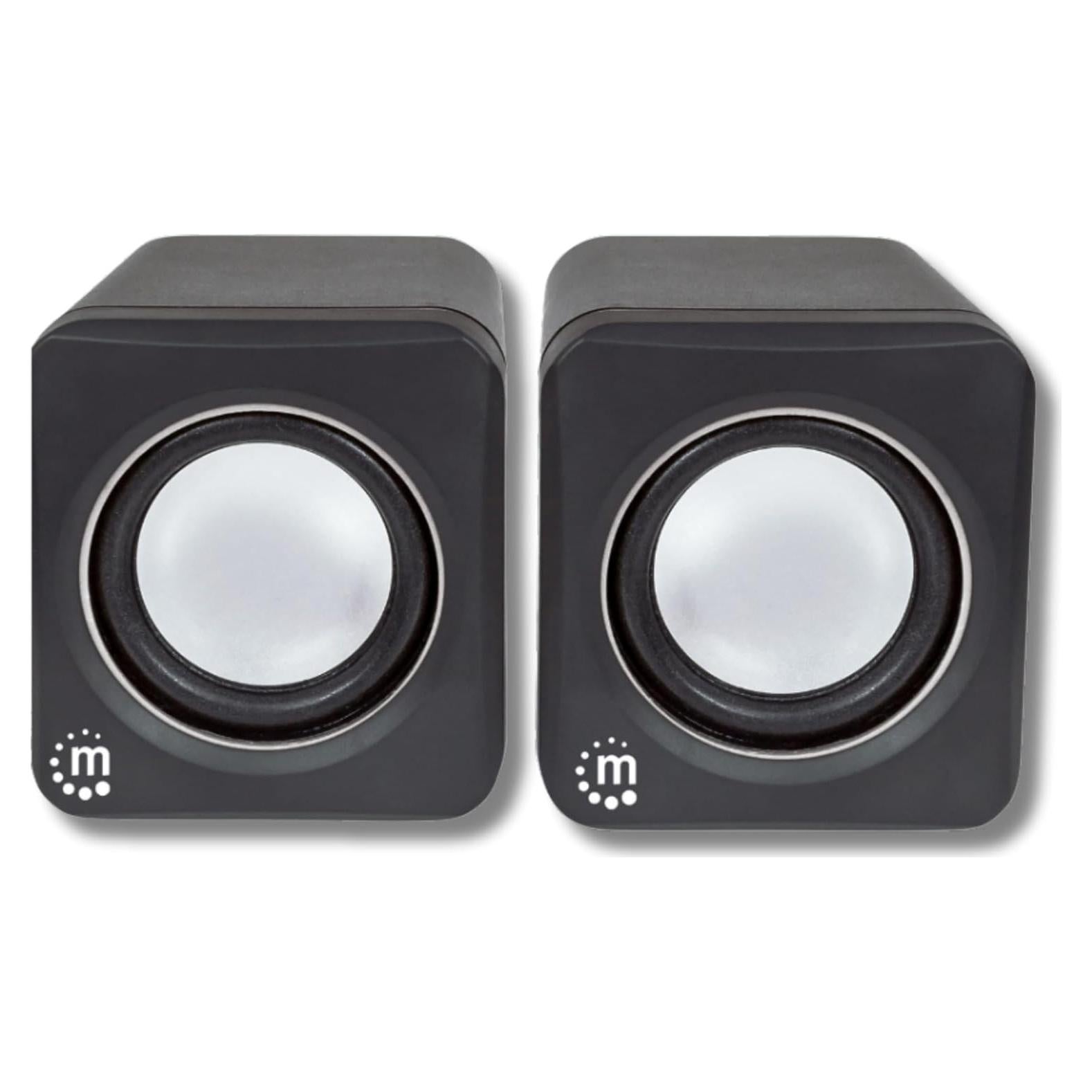 Altavoces USB Manhattan 2600 - Compactos y Potentes - Negro Plata