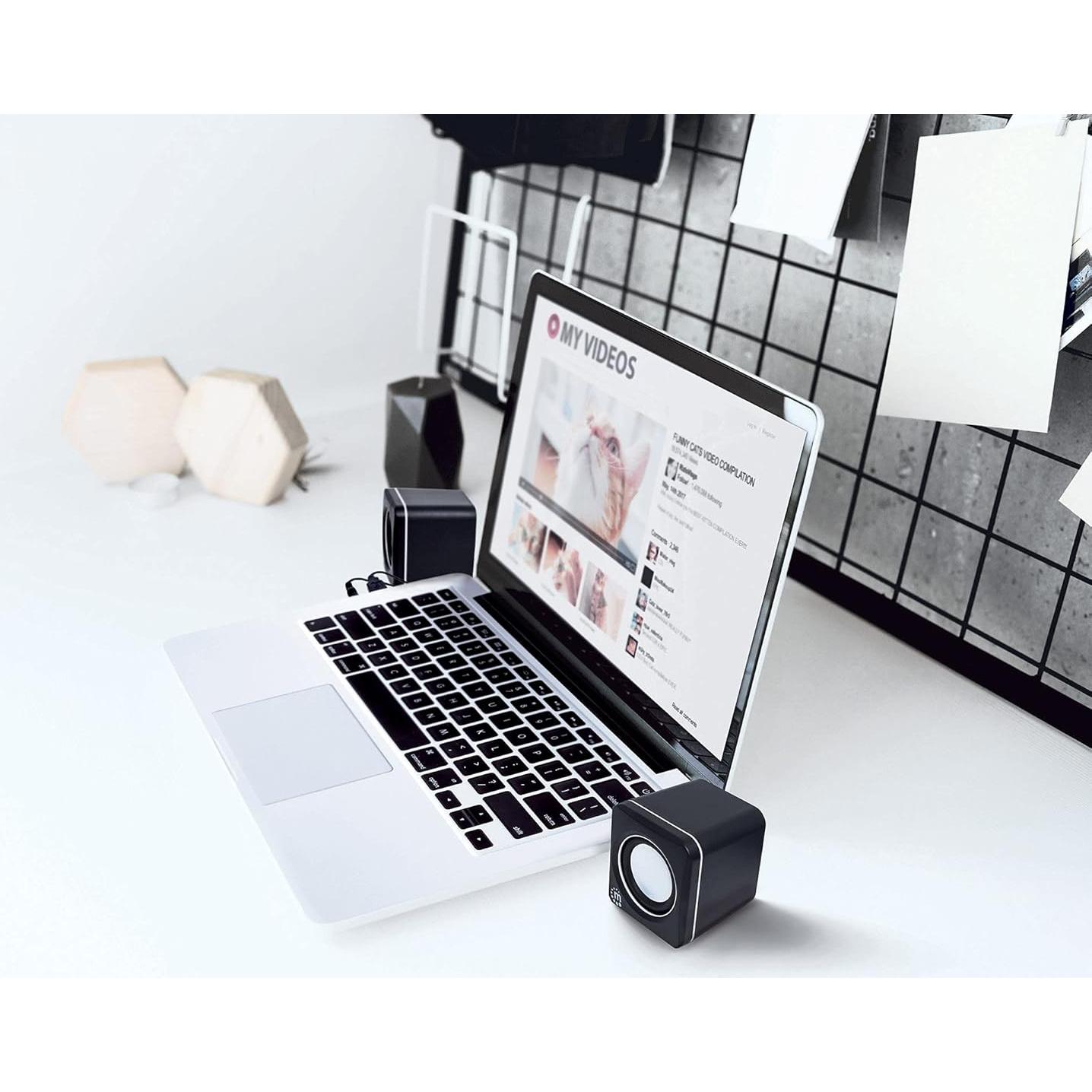 Altavoces USB Manhattan 2600 - Compactos y Potentes - Negro Plata