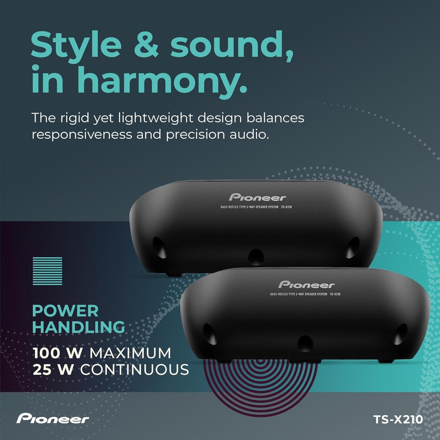 Altavoces Pioneer TS-X210 4" 3-Vía Montaje Superficial 100W